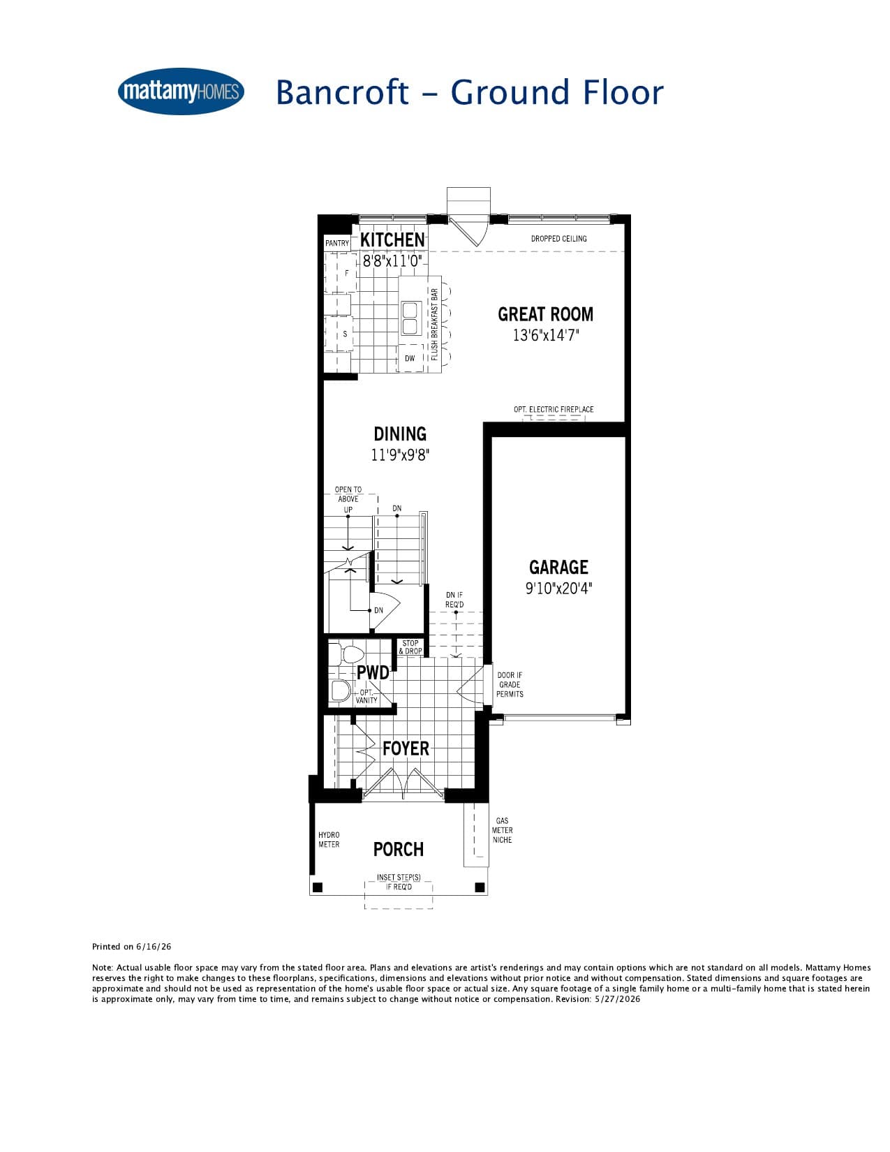 Bancroft Floor Plan at Ashburn Hills Homes - 1572 sq.ft 2
