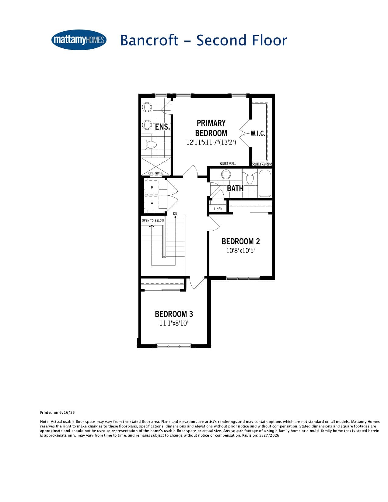Bancroft Floor Plan at Ashburn Hills Homes - 1572 sq.ft 3