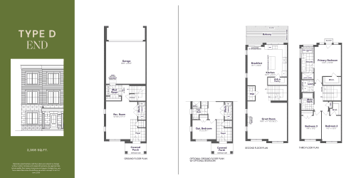 Type D - End (2,368 sq.ft) floor plan