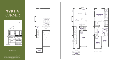 Type A - Corner (2,000 sq.ft) floor plan