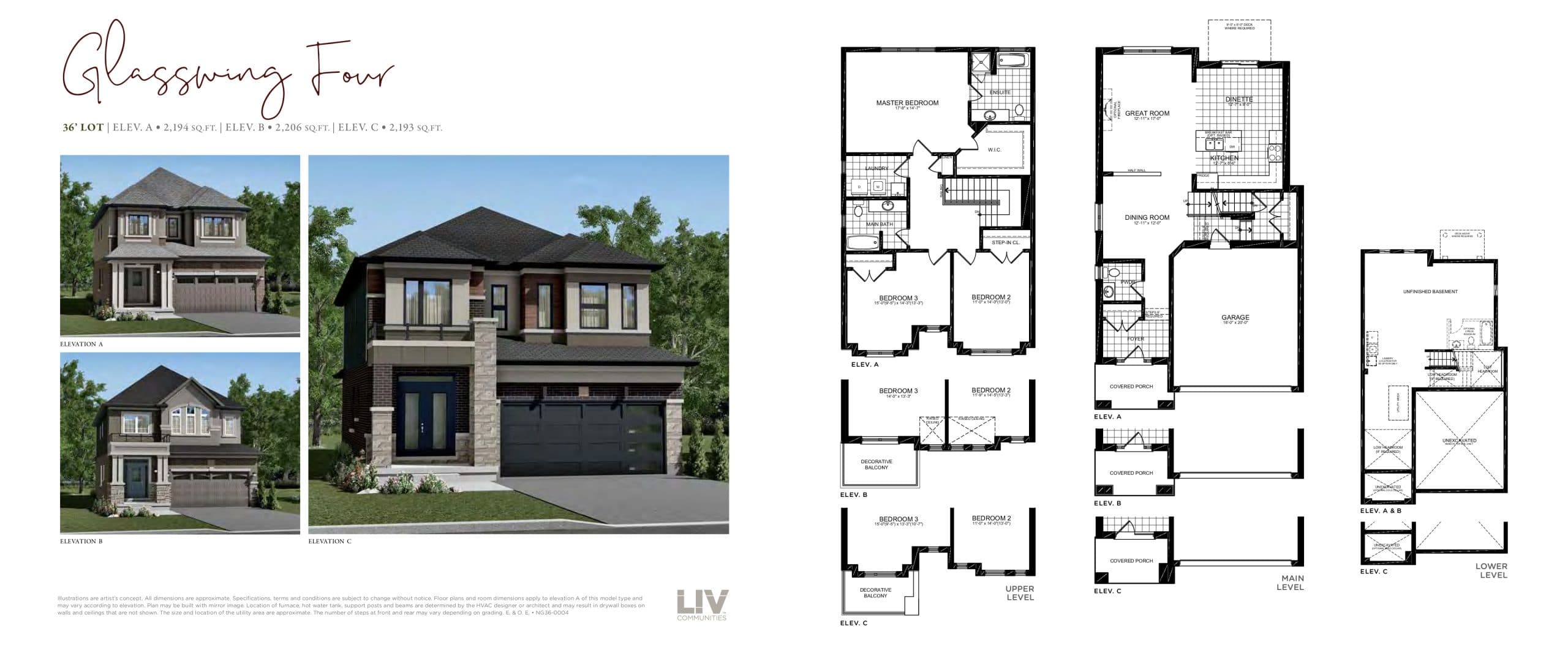Glasswing Four Floor Plan at Nature’s Grand Phase 3 - 2194 sq.ft