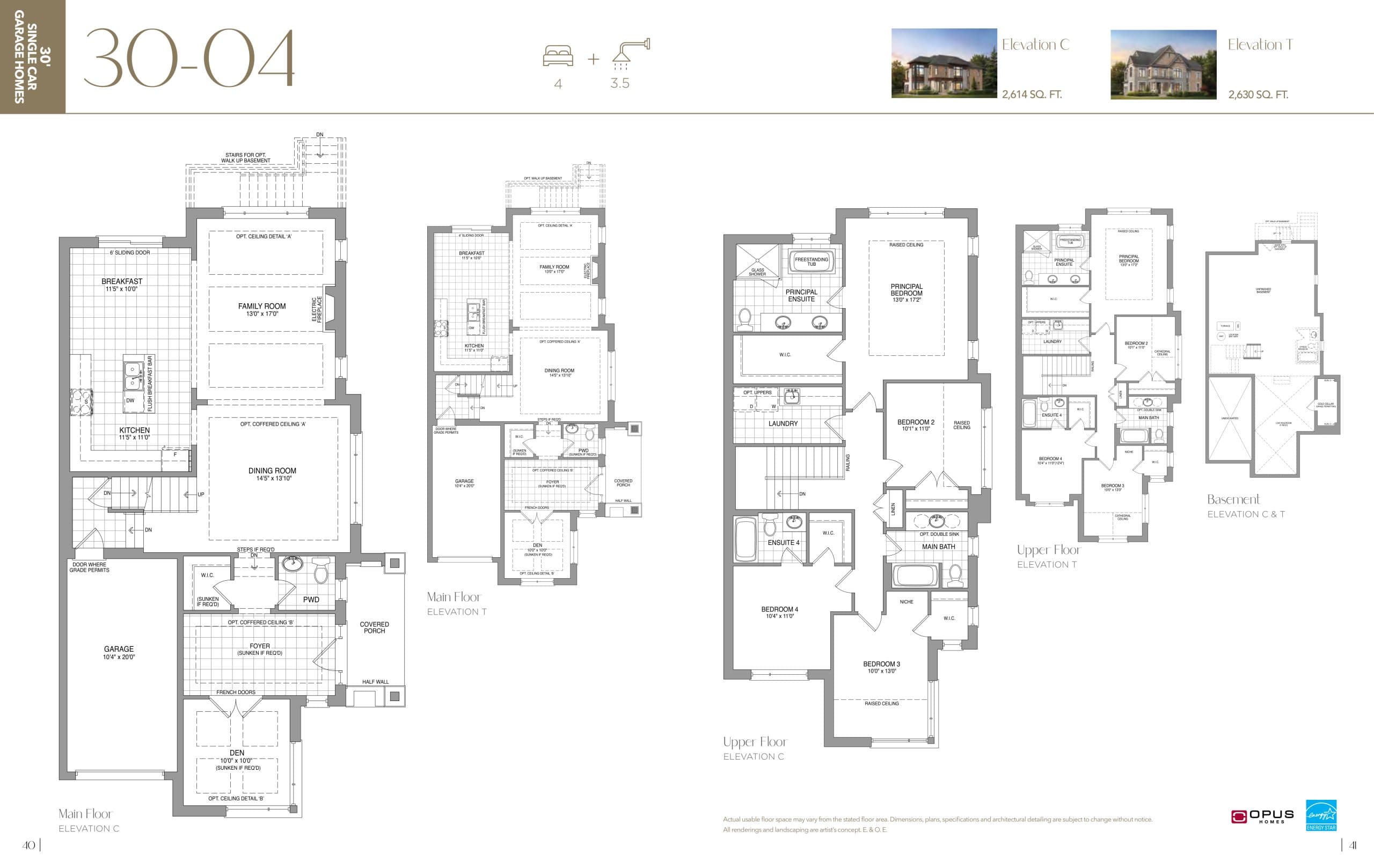 30-04 Floor Plan at The Castle Mile by OPUS Homes - 2630 sq.ft