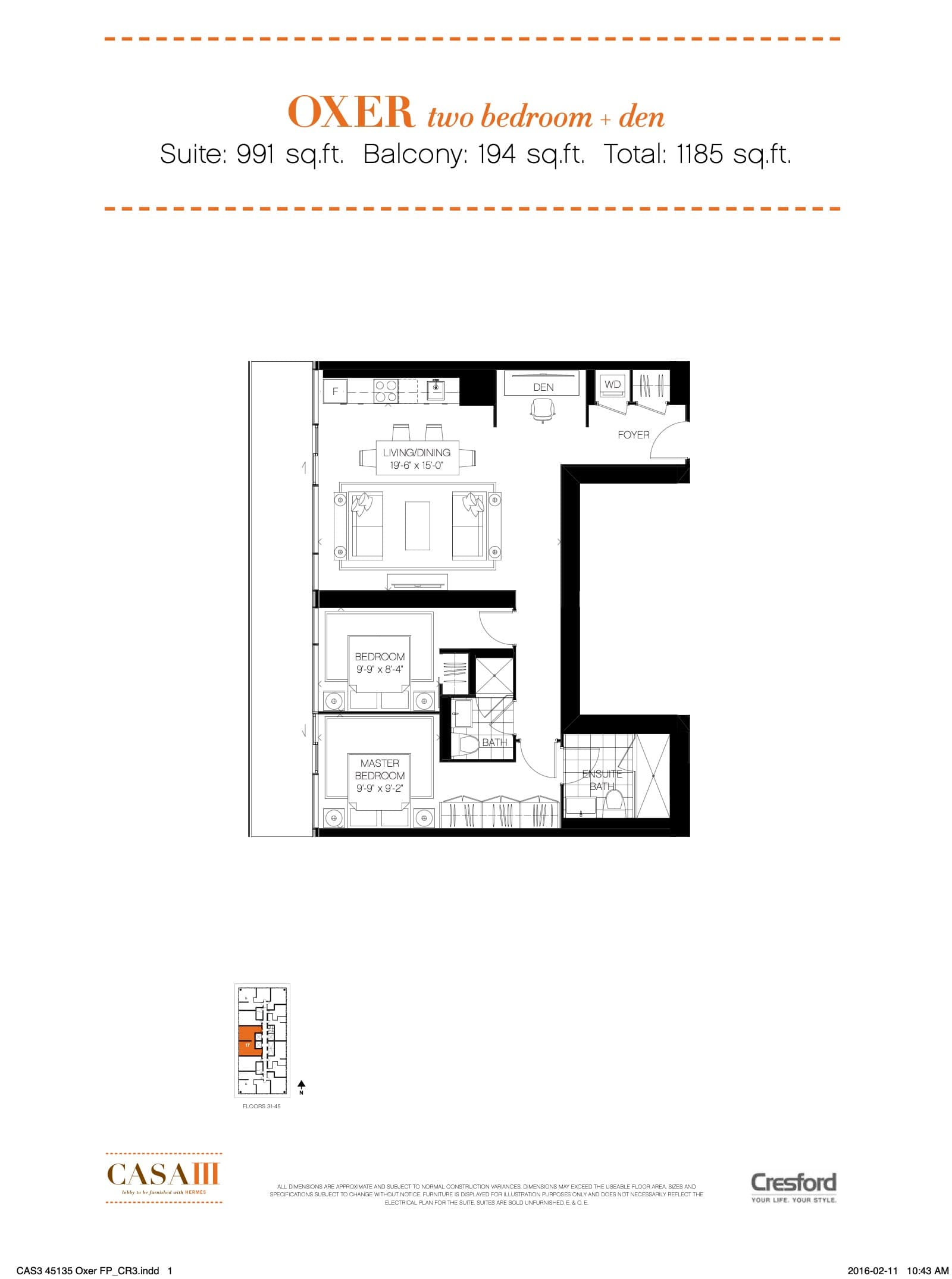 Floor Plan at CASA 3 Condos
