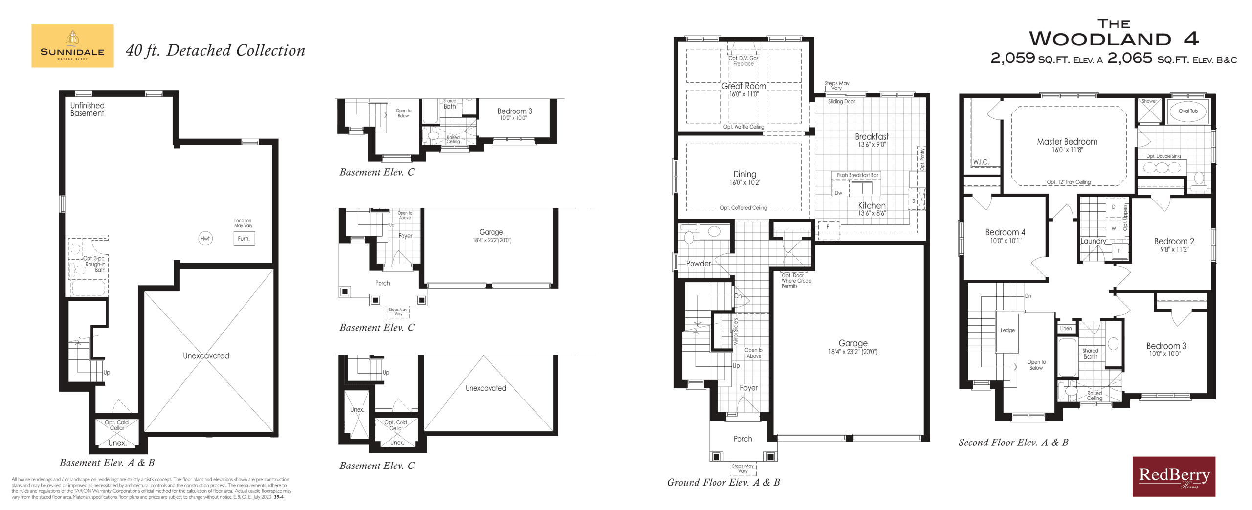 The Woodland 4 Floor Plan at Sunnidale - 2065 sq.ft